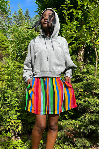 Spring 1992 Vintage Todd Oldham Fabric Rainbow Stripe Silk Chiffon Shorts
