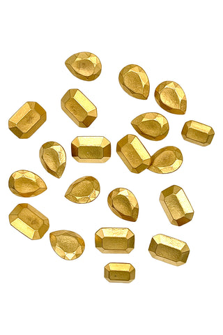 1992 24 kt Gold Plated Faceted Jewel Buttons, Set of 20