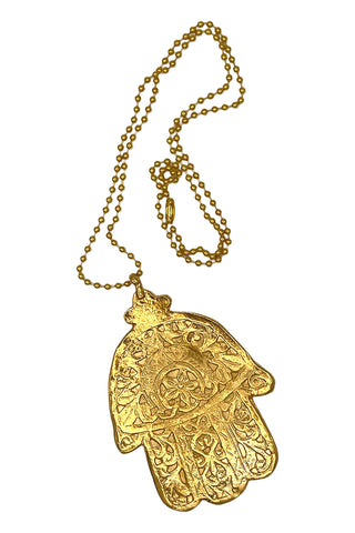 1993 Todd Oldham 24 kt Gold Plated Hand Charm Necklace