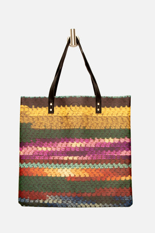 Mega Crochet Variegated Print Tote Bag