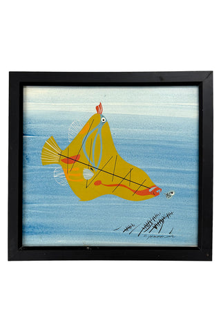 Rare Charley Harper "Triggerfish" Print, Signed and Framed