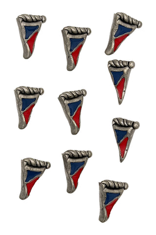 Vintage Todd Oldham Red and Blue Semaphore Buttons, Set of 10