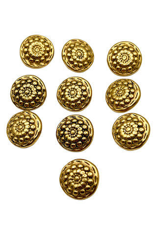 1994 Todd Oldham 24 kt Gold Plated With Ebonized Mum Buttons, Set of 10