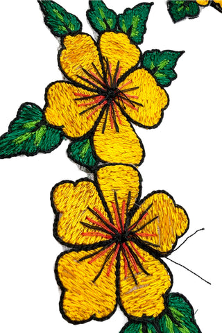 1992 Todd Oldham Hand-Embroidered Hibiscus Embellishments, Set of 6