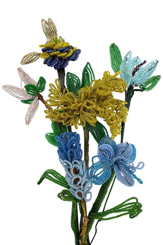 Antique Beaded Frog Pond Flower Bouquet