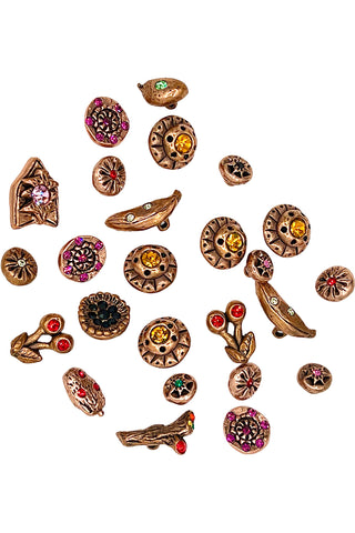 1994 to 1996 Copper Plated Jeweled Button Grab Bag, Set of 24