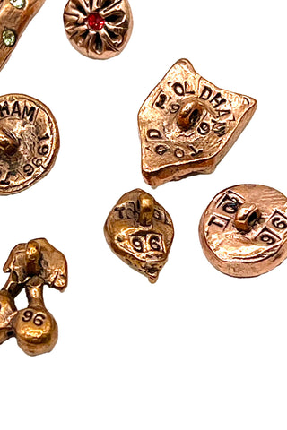 1994 to 1996 Copper Plated Jeweled Button Grab Bag, Set of 24