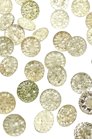 Vintage Textured Glass Buttons, Dimpled Surface, Set of 40