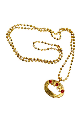 Vintage Todd Oldham 24 kt Gold Plated Crown Necklace With Swarovski Crystals