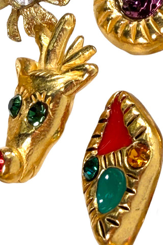 24 kt Gold Plated and Swarovski Crystal Button Grab Bag