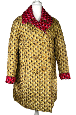 Fall 1992 Todd Oldham Tuft Print Reversible Coat