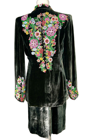 Fall 1995 Todd Oldham Beaded Velvet Suit