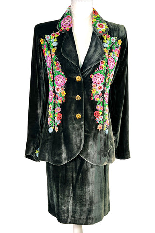 Fall 1995 Todd Oldham Beaded Velvet Suit