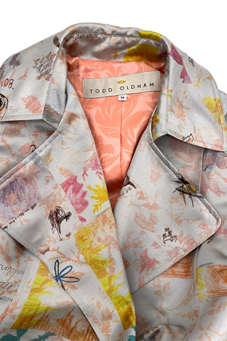 Spring 1997 Todd Oldham Printed Satin Trench Coat