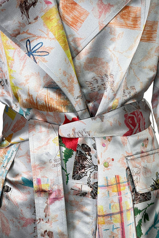 Spring 1997 Todd Oldham Printed Satin Trench Coat