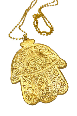 1993 Todd Oldham 24 kt Gold Plated Hand Charm Necklace