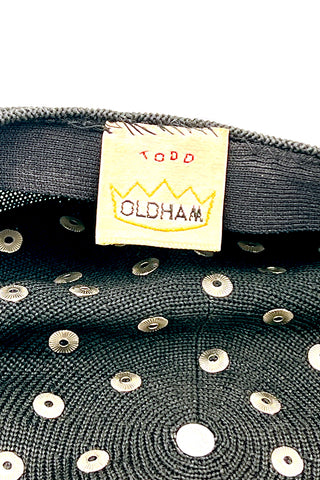 Spring 1993 Todd Oldham Rayon Cap With Black Swarovski Crystals