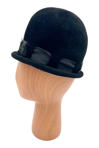 Fall 1997 Todd Oldham Black Wool Felt Riding Hat