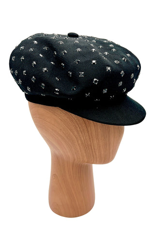 Spring 1993 Todd Oldham Rayon Cap With Black Swarovski Crystals