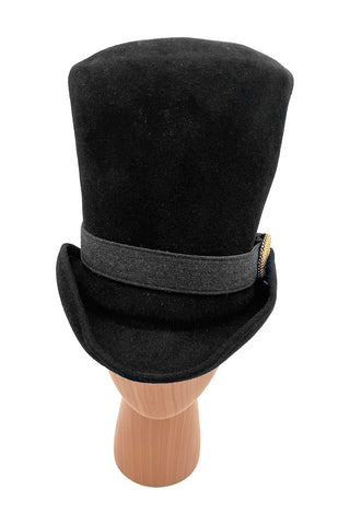 Fall 1997 Todd Oldham Wool Felt Top Hat with 24k Gold Buckle Belt Band