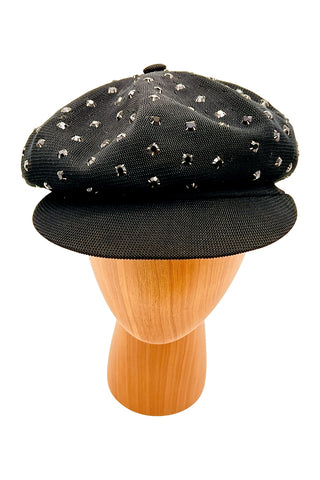 Spring 1993 Todd Oldham Rayon Cap With Black Swarovski Crystals