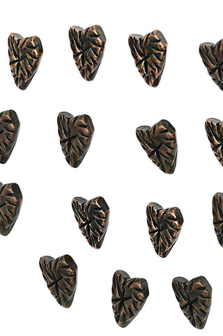 1994 Ebonized Copper Embossed Heart Buttons, Set of 15