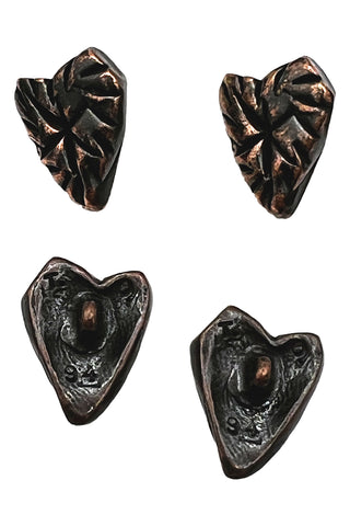1994 Ebonized Copper Embossed Heart Buttons, Set of 15
