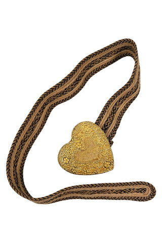 Woven Raffia and Straw Belt with 24 kt Gold Plated Buckle