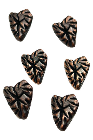 1994 Ebonized Copper Embossed Heart Buttons, Set of 15