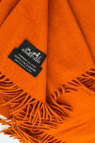 Hermès Orange Cashmere Throw
