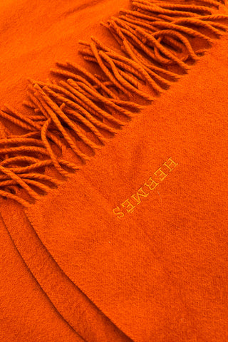 Hermès Orange Cashmere Throw