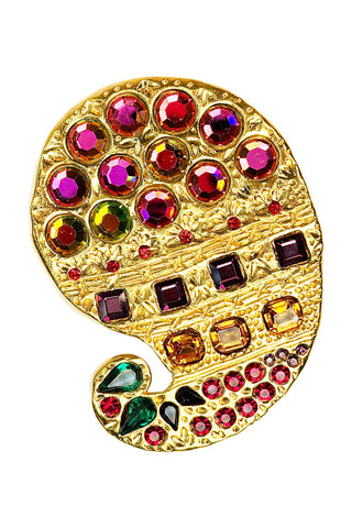 24 kt Gold Plated Swarovski Crystal Paisley Buckle