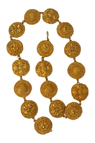 1996 24 kt Gold Plated Beaded Medallion Belt