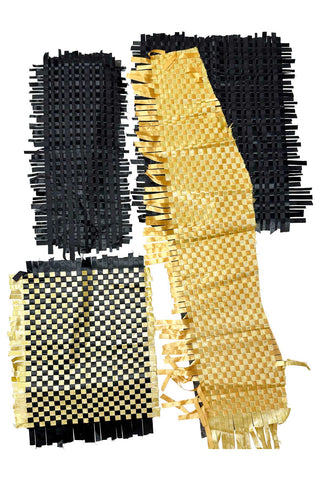 Woven Ribbon Fabric Panels Lot of 4