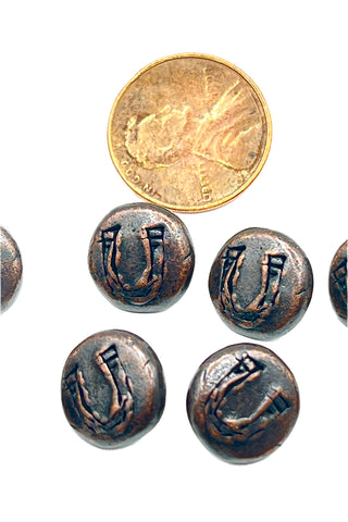 1995 Todd Oldham Ebonized Copper Horse Shoe Buttons, Set of 15