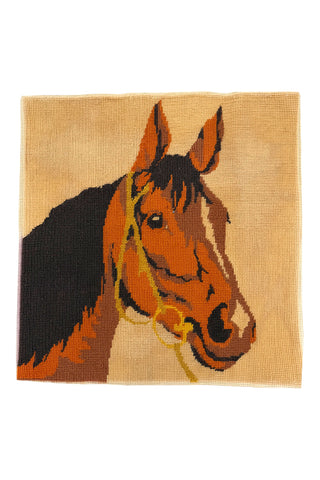 1950s Horse Needlepoint Square