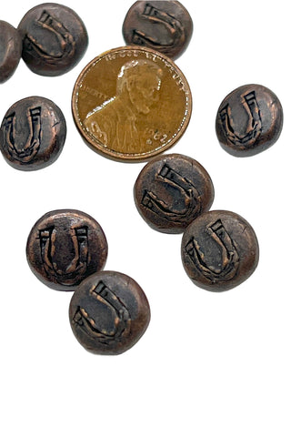 1995 Todd Oldham Ebonized Copper Horse Shoe Buttons, Set of 15