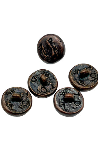 1995 Todd Oldham Ebonized Copper Horse Shoe Buttons, Set of 15