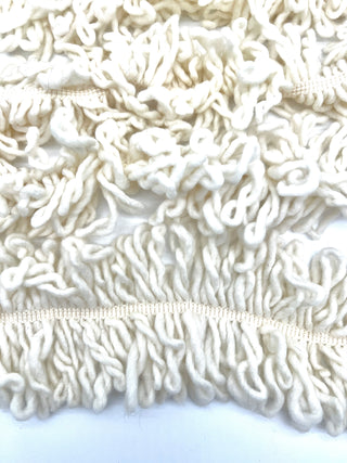 Todd Oldham Studio Off-White Wool Fringe Trim — 6″ Wide Total