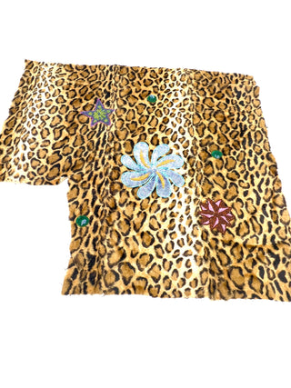 Vintage Todd Oldham Fall 1997 Beading Test Sample on Faux Leopard
