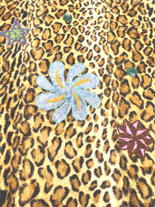 Vintage Todd Oldham Fall 1997 Beading Test Sample on Faux Leopard