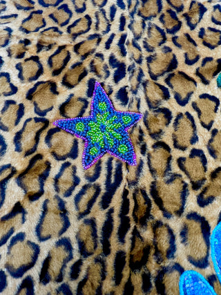 Vintage Todd Oldham Fall 1997 Beading Test Sample on Faux Leopard