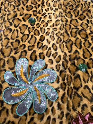 Vintage Todd Oldham Fall 1997 Beading Test Sample on Faux Leopard
