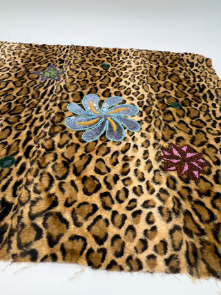 Vintage Todd Oldham Fall 1997 Beading Test Sample on Faux Leopard