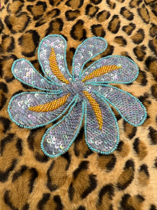 Vintage Todd Oldham Fall 1997 Beading Test Sample on Faux Leopard