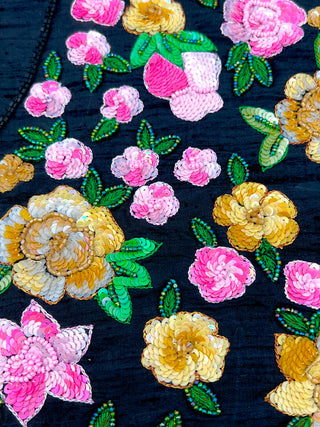 beaded floral vest