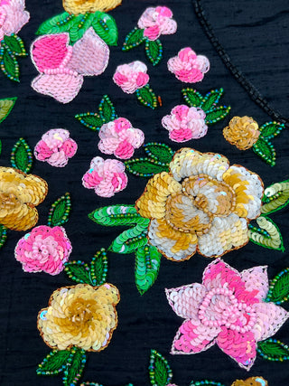 beaded floral vest