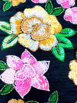 beaded floral vest