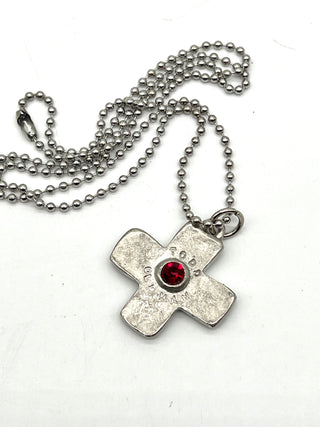 Vintage 1993 Todd Oldham Iconic Silver Plated Plus Sign Diamond Swarovski Crystal Charm Necklace 