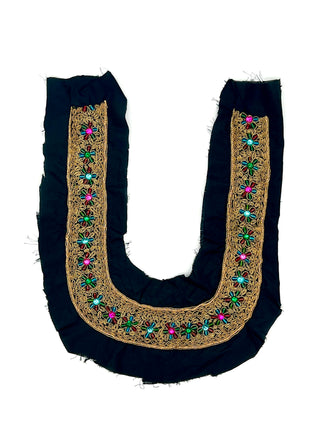 Vintage Todd Oldham Fall 1993 Embellished U-Neck Panel With Gold Bullion Embroidery